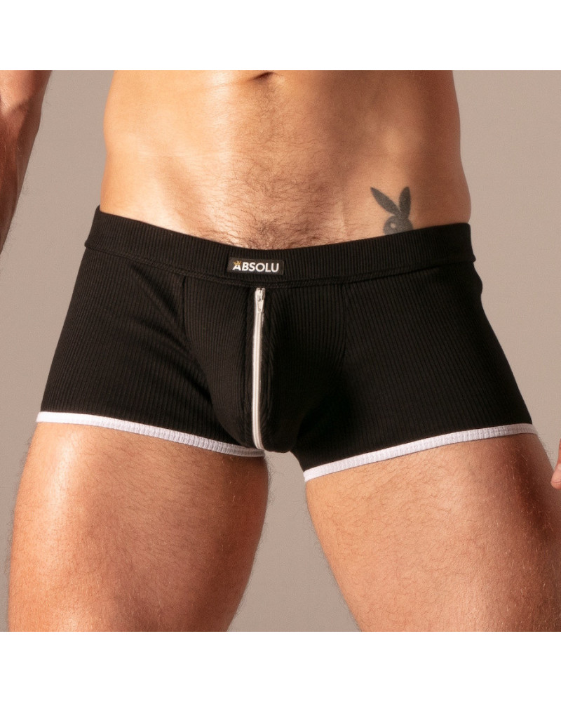 Boxer Rib Zip Noir 