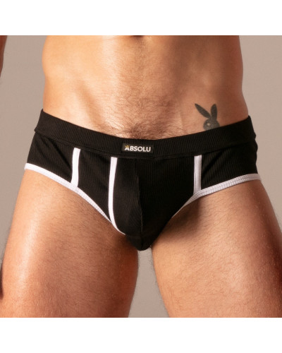 Slip Rib Open Noir 