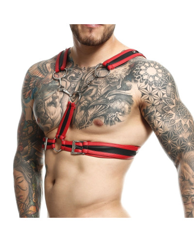 Harnais Cross Chain Dngeon Noir-Rouge 