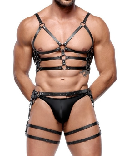 Harnais En Cuir Torse et Cuisses Leatherset M/L 