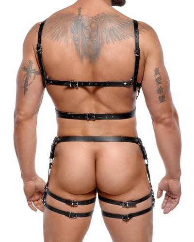Harnais En Cuir Torse et Cuisses Leatherset M/L 