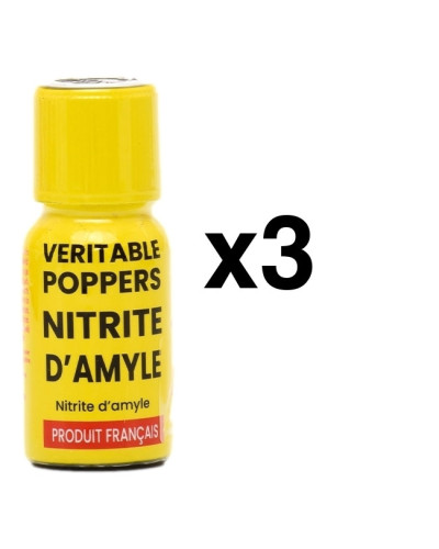 Veritable Poppers Nitrite d'Amyle 15ml x3 