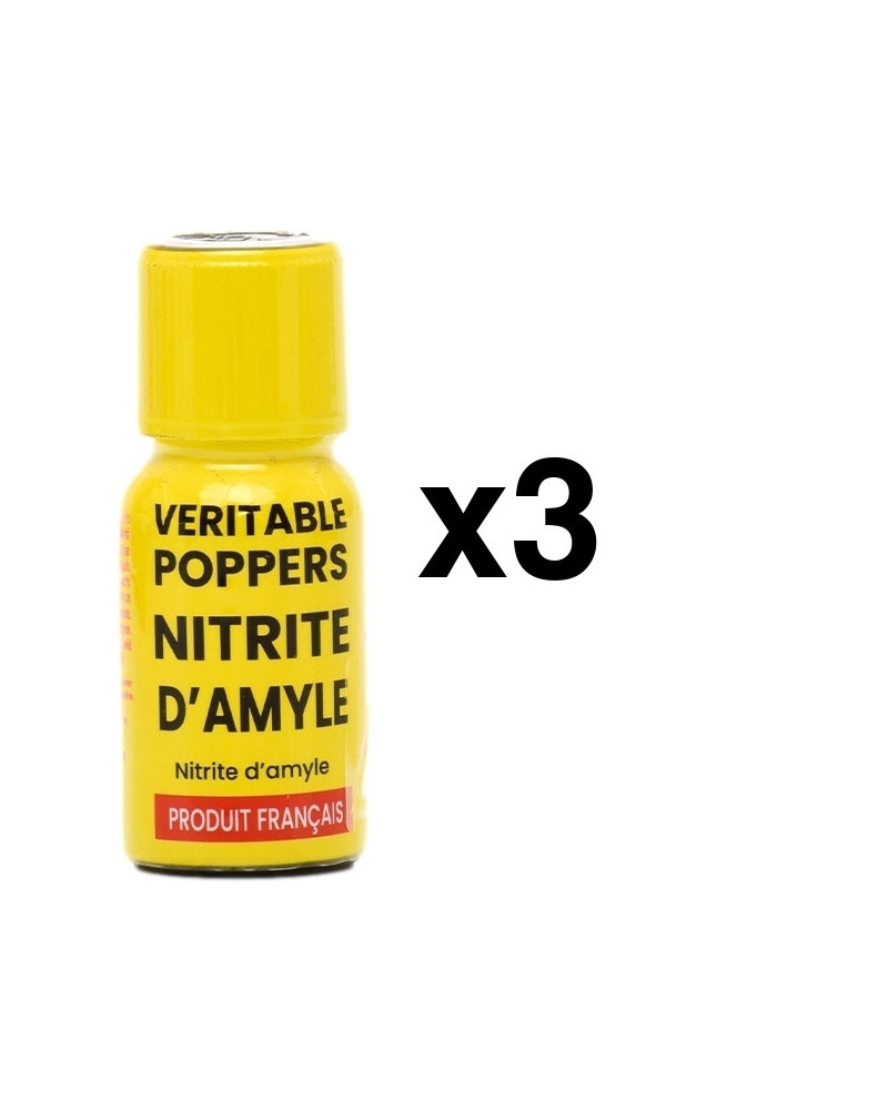 Veritable Poppers Nitrite d'Amyle 15ml x3 