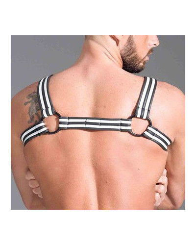 Harnais en néoprène Noir-Blanc  Couleur principale:Noir Couleur secondaire:Blanc