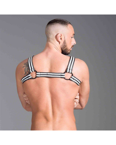 Harnais en néoprène Noir-Blanc  Couleur principale:Noir Couleur secondaire:Blanc