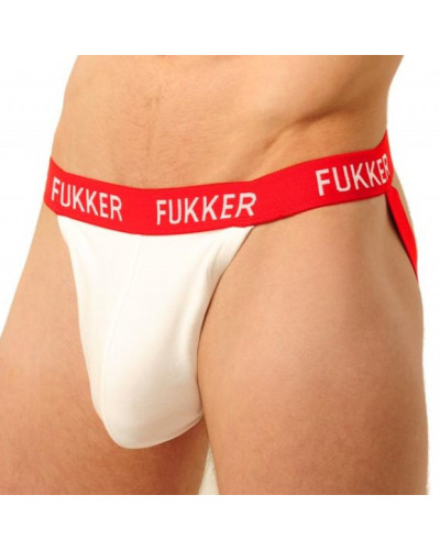 Jockstrap Fukker Blanc et Rouge  Couleur principale:Blanc Couleur secondaire:Rouge