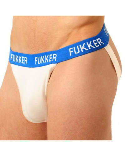 Jockstrap Fukker Blanc et bleu  Couleur principale:Blanc Couleur secondaire:Bleu