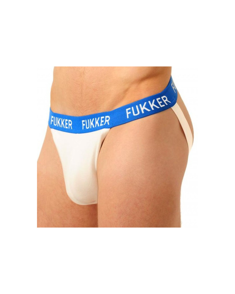 Jockstrap Fukker Blanc et bleu  Couleur principale:Blanc Couleur secondaire:Bleu