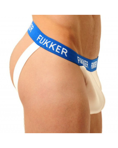 Jockstrap Fukker Blanc et bleu  Couleur principale:Blanc Couleur secondaire:Bleu