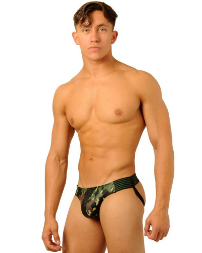 Jockstrap Fist Leather Camo Army  Couleur principale:Marron