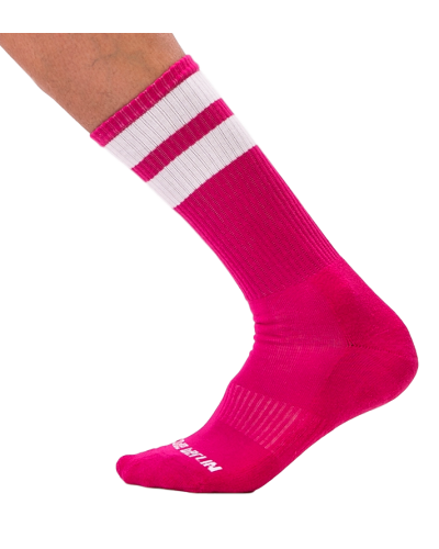 Chaussettes Gym Socks Rose-Blanc  Couleur principale:Rose Couleur secondaire:Blanc