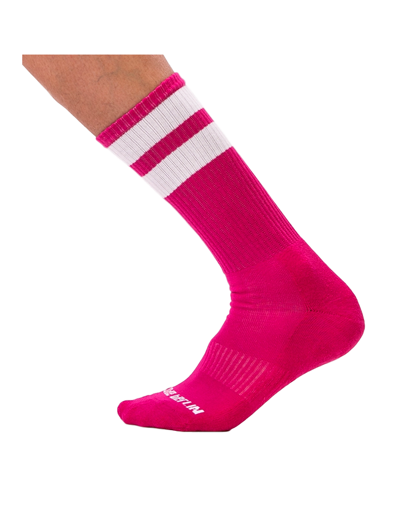 Chaussettes Gym Socks Rose-Blanc  Couleur principale:Rose Couleur secondaire:Blanc