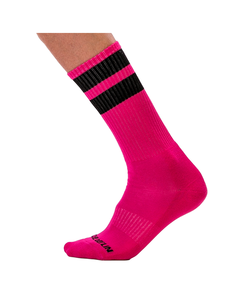 Chaussettes Gym Socks Rose-Noir  Couleur principale:Rose Couleur secondaire:Noir