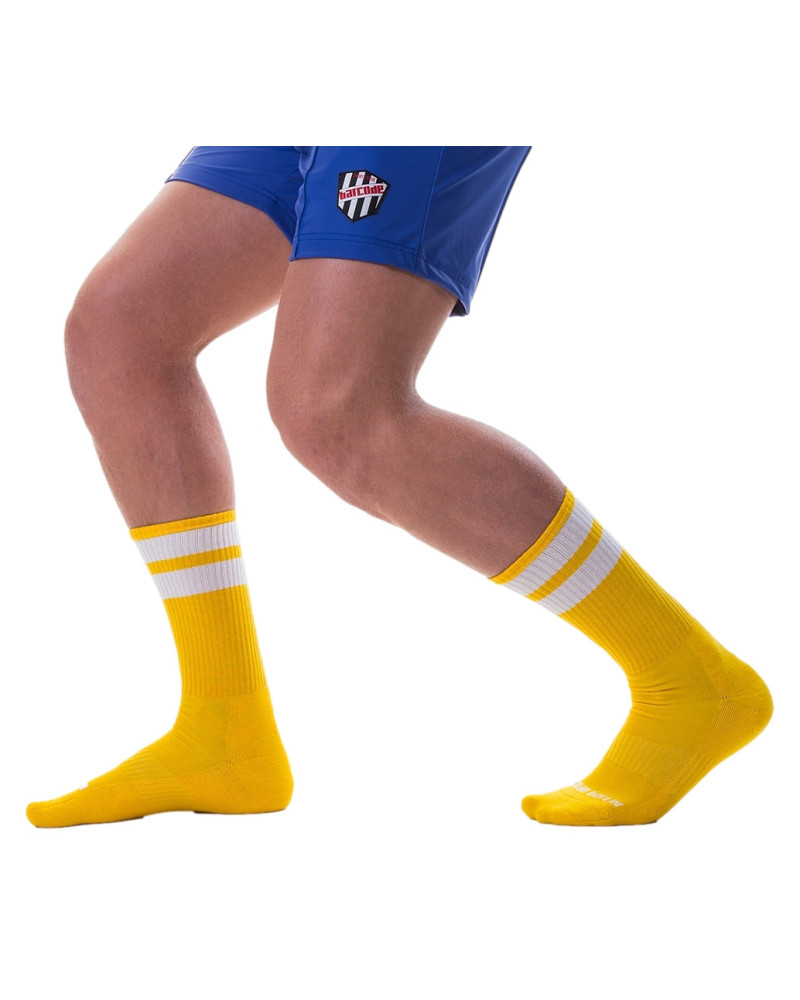 Chaussettes Gym Socks Jaune-Blanc  Couleur principale:Jaune Couleur secondaire:Blanc