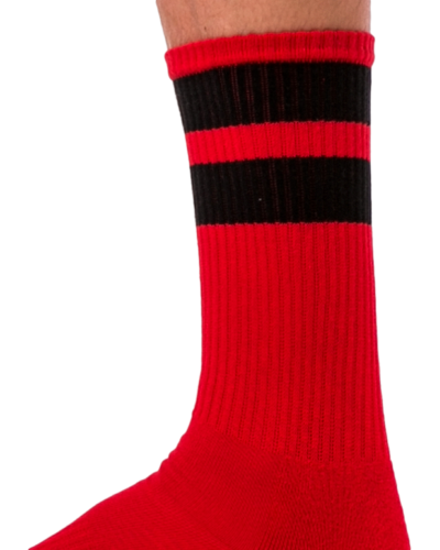 Chaussettes Gym Socks Rouge-Noir  Couleur principale:Rouge Couleur secondaire:Noir