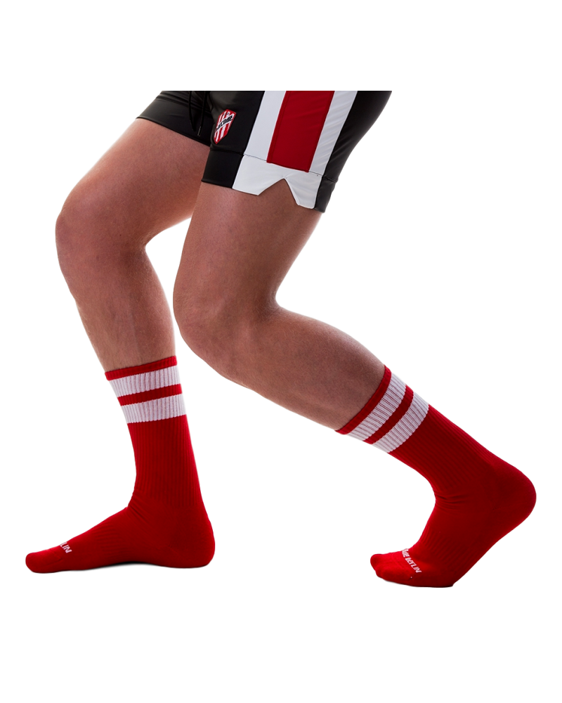 Chaussettes Gym Socks Rouge-Blanc  Couleur principale:Rouge Couleur secondaire:Blanc