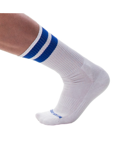 Chaussettes Gym Socks Blanc-Bleu  Couleur principale:Blanc Couleur secondaire:Bleu