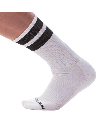 Chaussettes Gym Socks Blanc-Noir  Couleur principale:Blanc Couleur secondaire:Noir