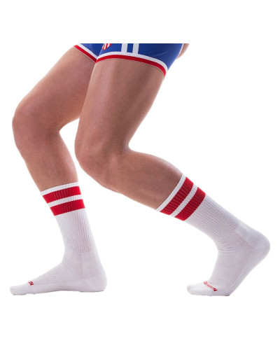 Chaussettes Gym Socks Blanc-Rouge  Couleur principale:Blanc Couleur secondaire:Rouge