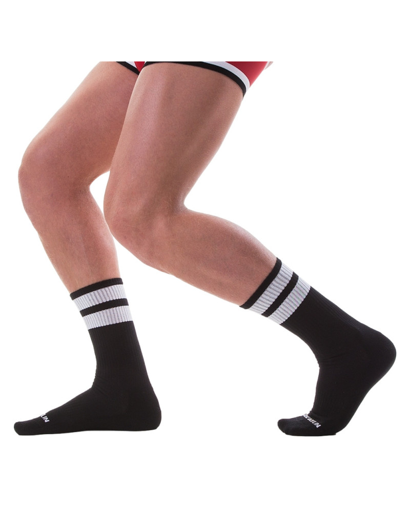 Chaussettes Gym Socks Noir-Blanc  Couleur principale:Noir Couleur secondaire:Blanc