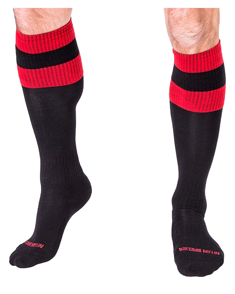 Chaussettes FOOTBALL SOCKS Noir-Rouge  Couleur principale:Noir Couleur secondaire:Rouge