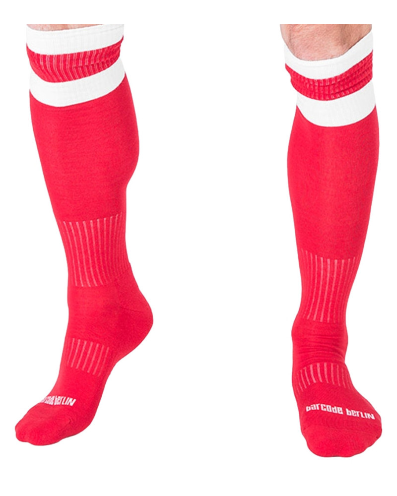 Chaussettes Football Socks Rouge-Blanc  Couleur principale:Rouge Couleur secondaire:Blanc