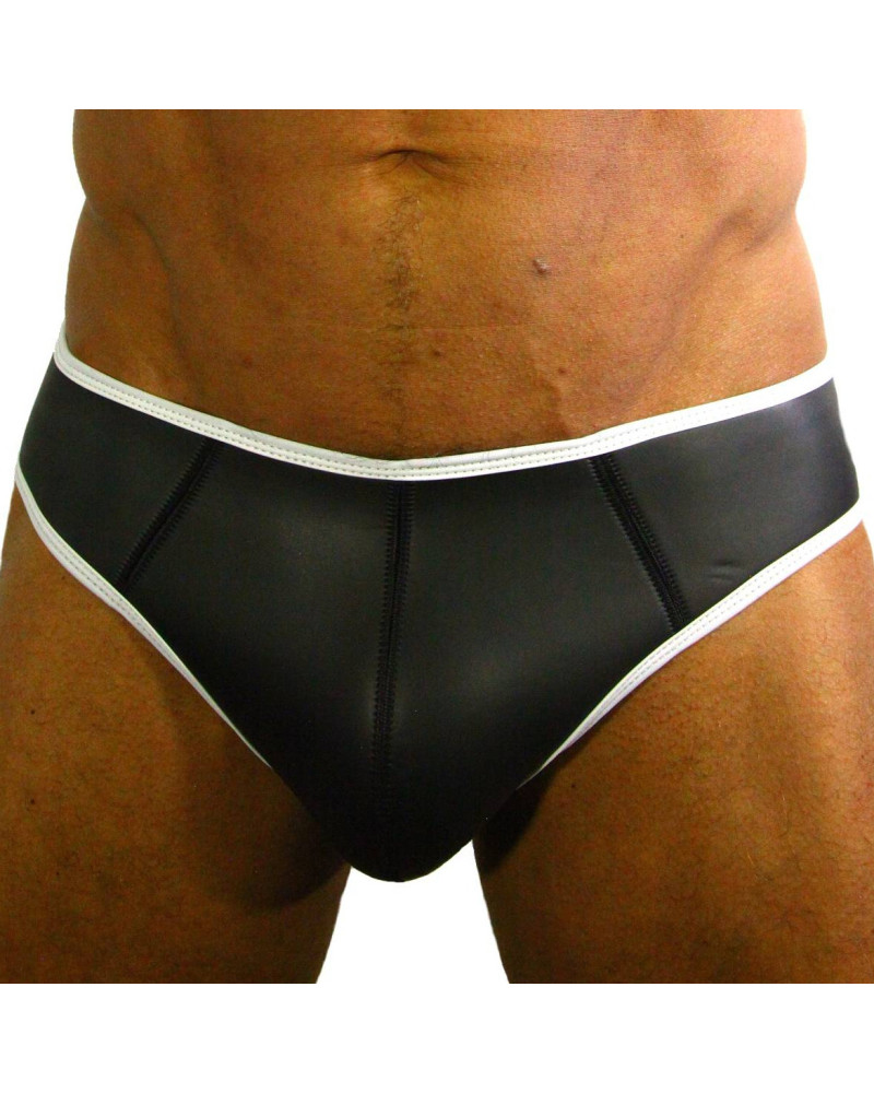 Jockstrap Néoprène Noir-Blanc  Couleur principale:Noir Couleur secondaire:Blanc