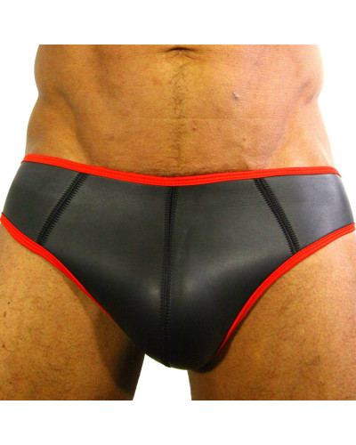 Jockstrap néoprène Noir-Rouge  Couleur principale:Noir Couleur secondaire:Rouge