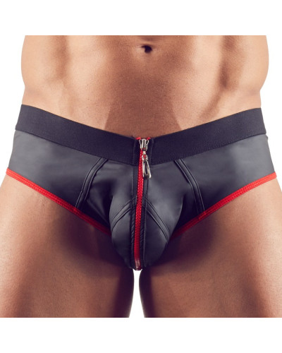 Jockstrap Joy Zip Noir-Rouge  Couleur principale:Noir Couleur secondaire:Rouge