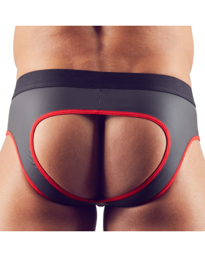 Jockstrap Joy Zip Noir-Rouge  Couleur principale:Noir Couleur secondaire:Rouge