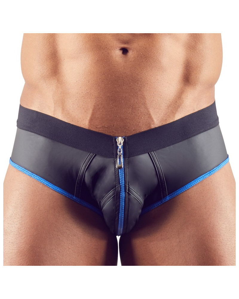 Jockstrap Joy Zip Noir-Bleu  Couleur principale:Noir Couleur secondaire:Bleu