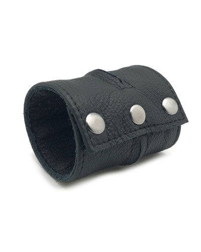 Poignet bracelet de force en cuir - Noir/Noir- avec zip   Couleur principale:Noir