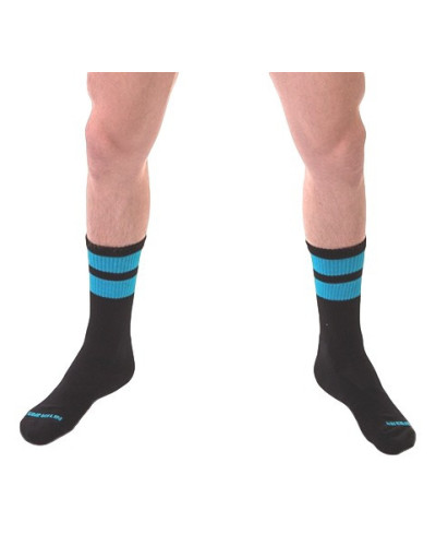 Chaussettes Gym Socks Noir-Bleu fluo  Couleur principale:Noir Couleur secondaire:Bleu