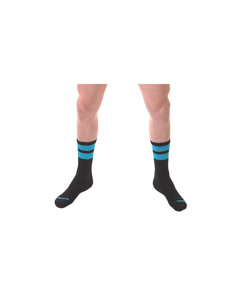 Chaussettes Gym Socks Noir-Bleu fluo  Couleur principale:Noir Couleur secondaire:Bleu