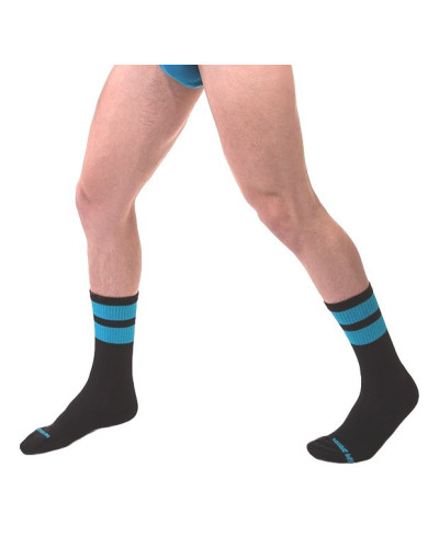 Chaussettes Gym Socks Noir-Bleu fluo  Couleur principale:Noir Couleur secondaire:Bleu