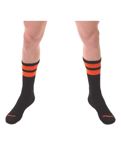 Chaussettes Gym Socks Noir-Orange fluo  Couleur principale:Noir Couleur secondaire:Orange