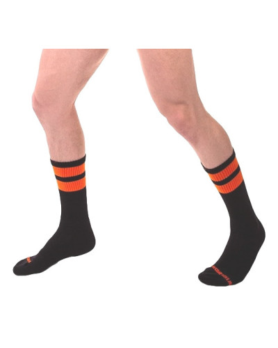 Chaussettes Gym Socks Noir-Orange fluo  Couleur principale:Noir Couleur secondaire:Orange