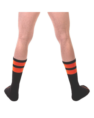 Chaussettes Gym Socks Noir-Orange fluo  Couleur principale:Noir Couleur secondaire:Orange
