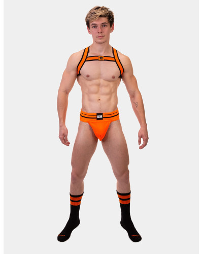 Chaussettes Gym Socks Noir-Orange fluo  Couleur principale:Noir Couleur secondaire:Orange