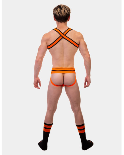 Chaussettes Gym Socks Noir-Orange fluo  Couleur principale:Noir Couleur secondaire:Orange