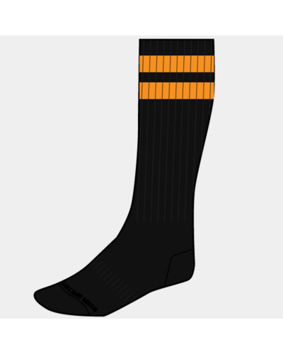 Chaussettes Gym Socks Noir-Orange fluo  Couleur principale:Noir Couleur secondaire:Orange