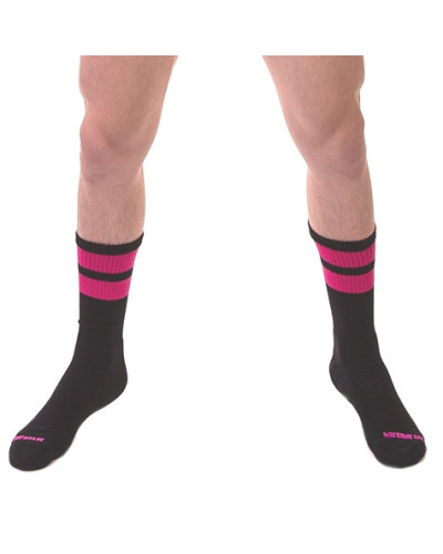 Chaussettes Gym Socks Noir-Rose fluo  Couleur principale:Noir Couleur secondaire:Rose