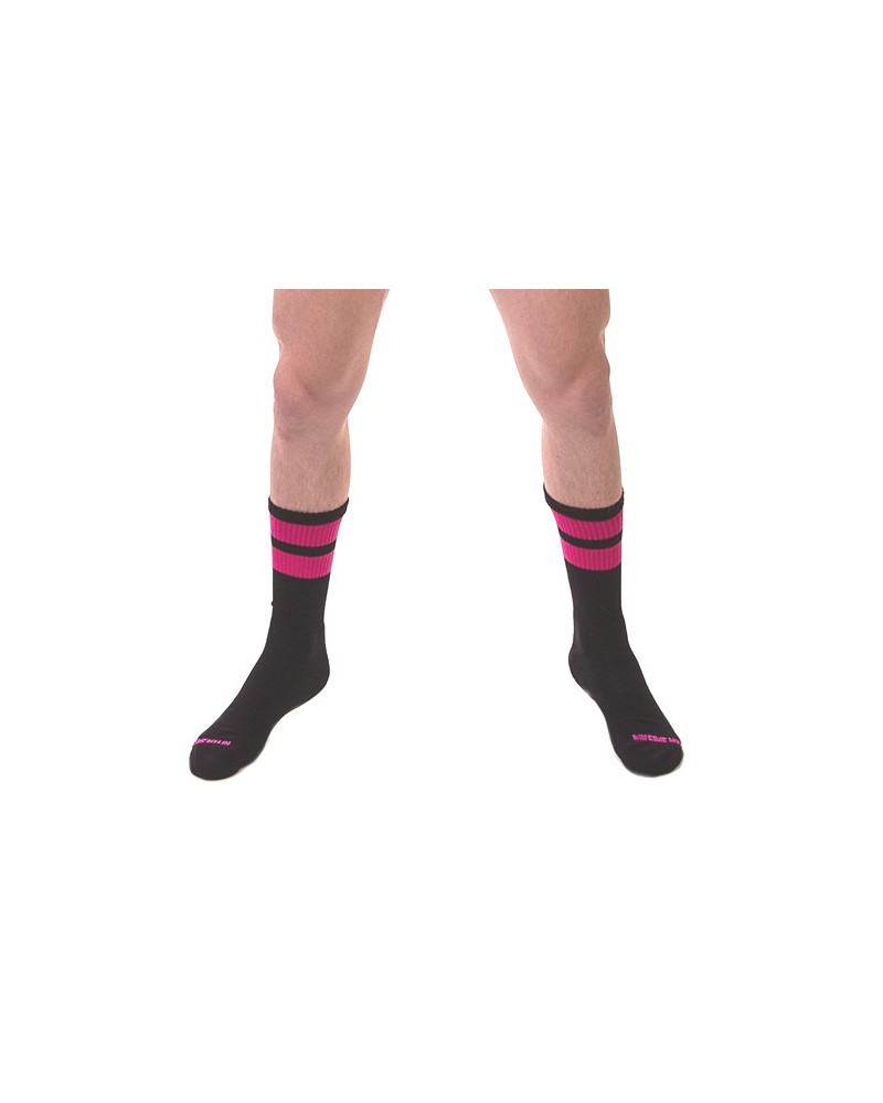 Chaussettes Gym Socks Noir-Rose fluo  Couleur principale:Noir Couleur secondaire:Rose