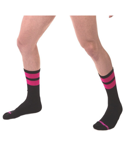 Chaussettes Gym Socks Noir-Rose fluo  Couleur principale:Noir Couleur secondaire:Rose