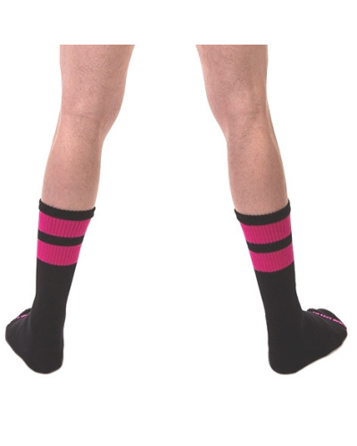 Chaussettes Gym Socks Noir-Rose fluo  Couleur principale:Noir Couleur secondaire:Rose