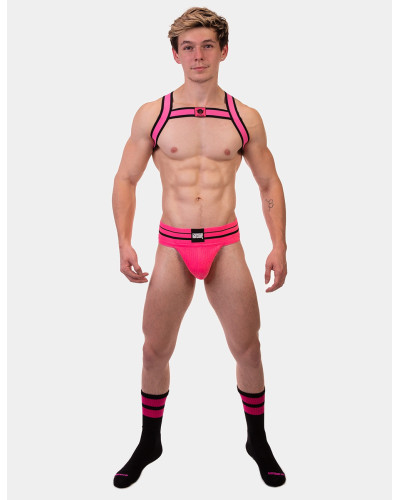 Chaussettes Gym Socks Noir-Rose fluo  Couleur principale:Noir Couleur secondaire:Rose