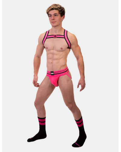 Chaussettes Gym Socks Noir-Rose fluo  Couleur principale:Noir Couleur secondaire:Rose