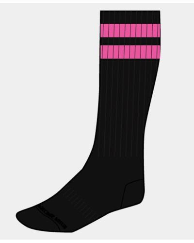 Chaussettes Gym Socks Noir-Rose fluo  Couleur principale:Noir Couleur secondaire:Rose