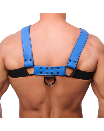 Harnais en cuir Snap Noir-Bleu  Couleur principale:Noir Couleur secondaire:Bleu