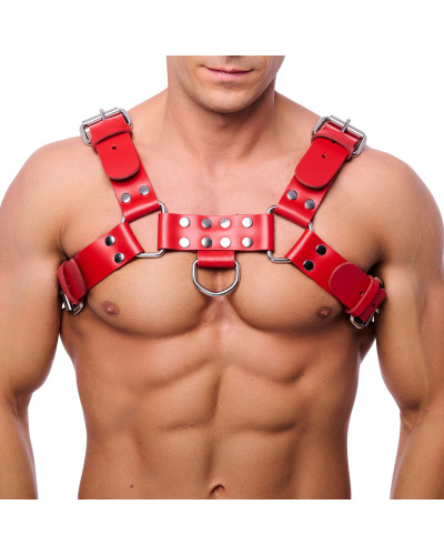 Harnais en cuir Buckle Rouge  Couleur principale:Rouge
